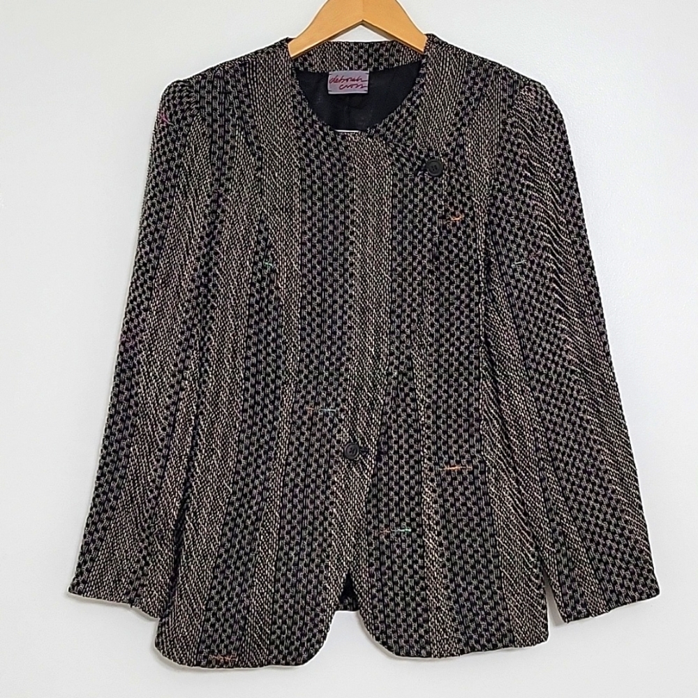 Deborah Cross Textile Tweed Blazer